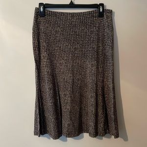Brown pull up knee length flared skirt